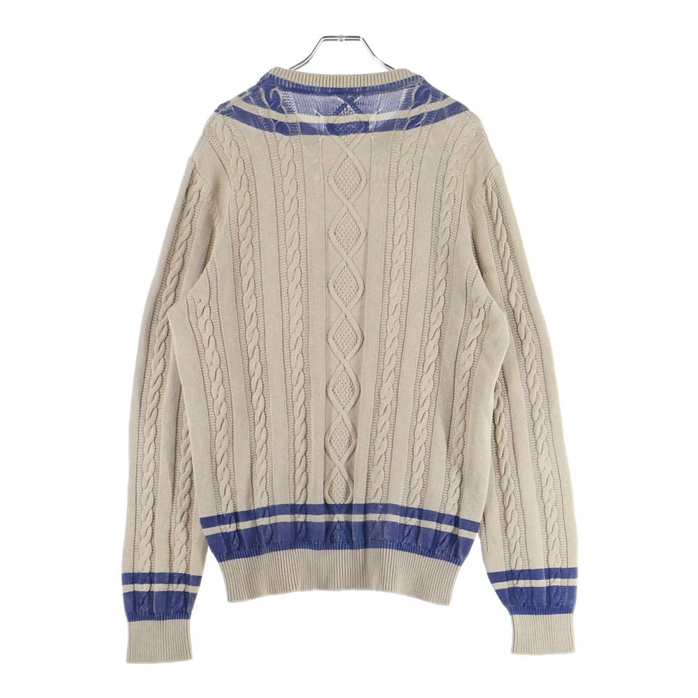 Maison Margiela 10(メゾン マルジェラ) 14SS ペイントデザイン クルーネック コットンニット セーター ベージュ S30HA0706 S14831