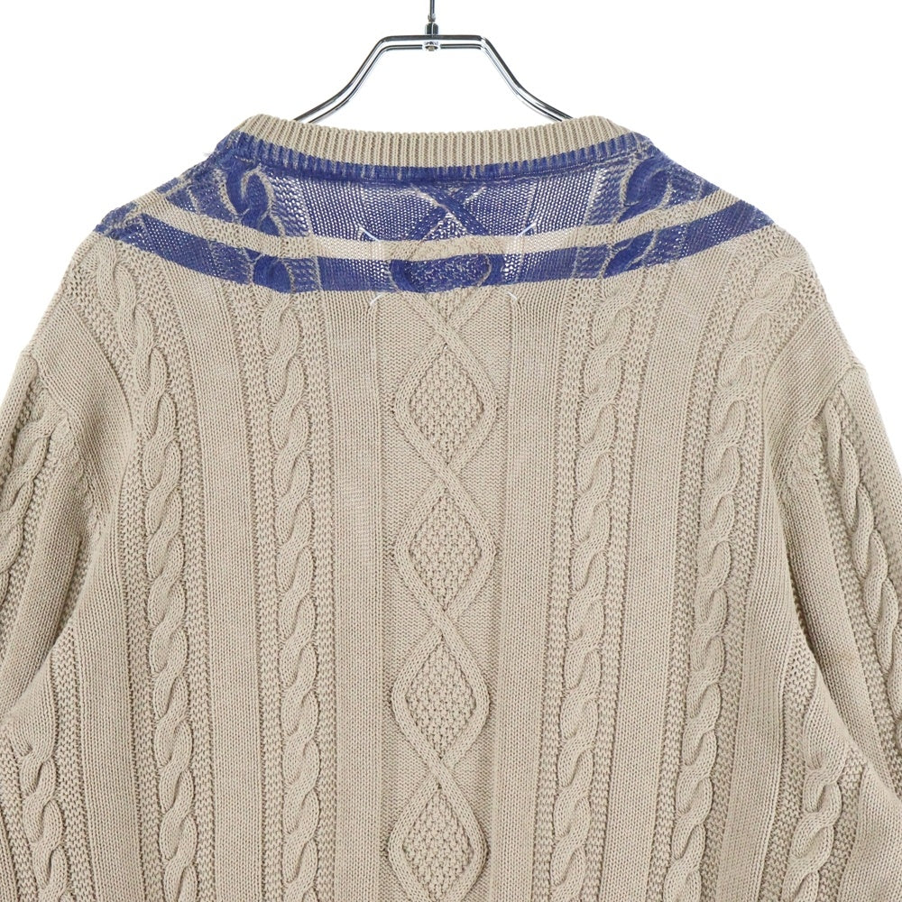 Maison Margiela 10(メゾン マルジェラ) 14SS ペイントデザイン クルーネック コットンニット セーター ベージュ S30HA0706 S14831