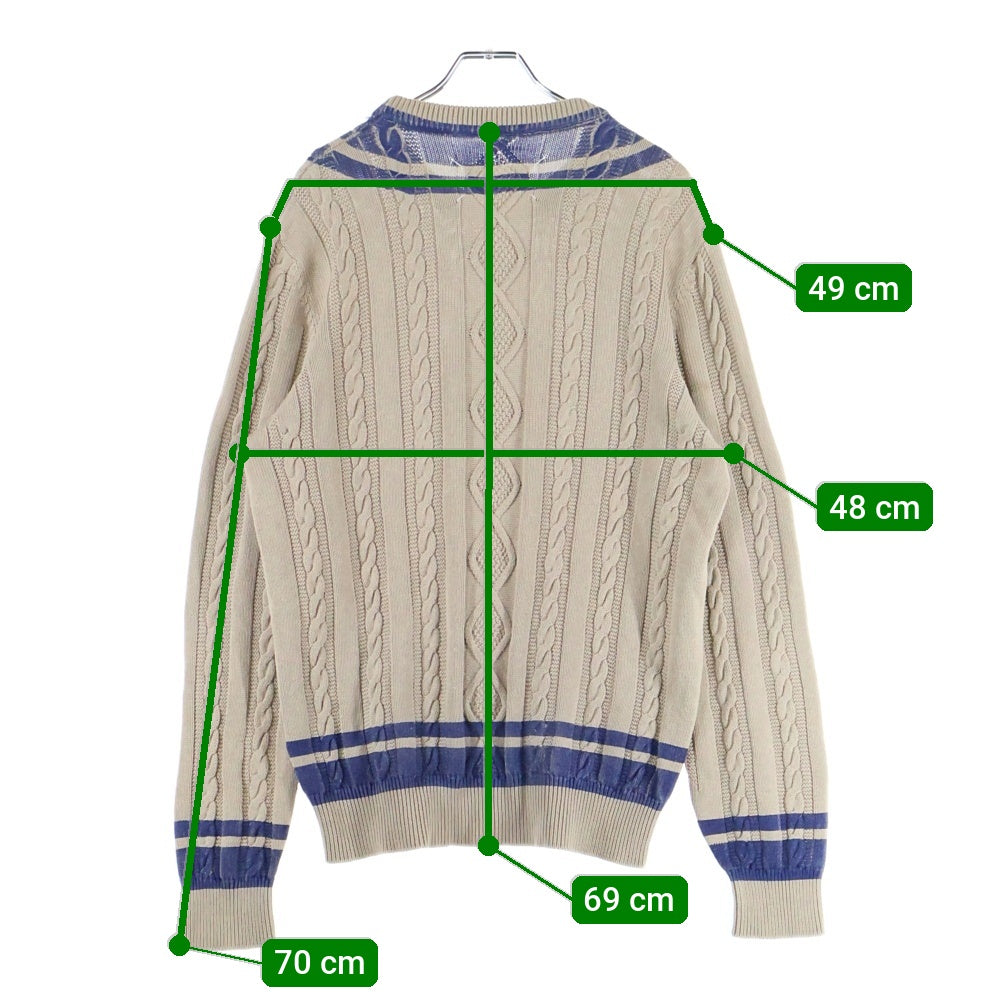Maison Margiela 10(メゾン マルジェラ) 14SS ペイントデザイン クルーネック コットンニット セーター ベージュ S30HA0706 S14831
