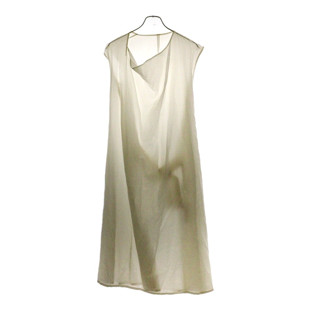 Yohji Yamamoto + NOIR(ヨウジヤマモトプリュスノアール) ベルト付 ノースリーブ ワンピース ドレス ホワイト NO‐D012‐002 レディース