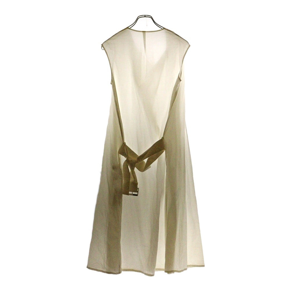 Yohji Yamamoto + NOIR(ヨウジヤマモトプリュスノアール) ベルト付 ノースリーブ ワンピース ドレス ホワイト NO‐D012‐002 レディース