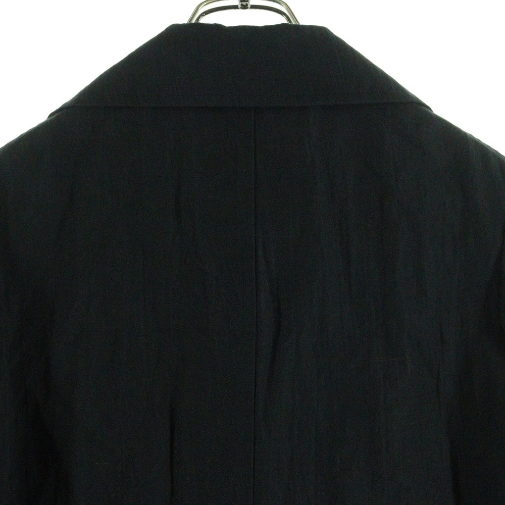 Y's(ワイズ) リネン混 1B ロング ジャケット ブラック YO-J28-012 レディース