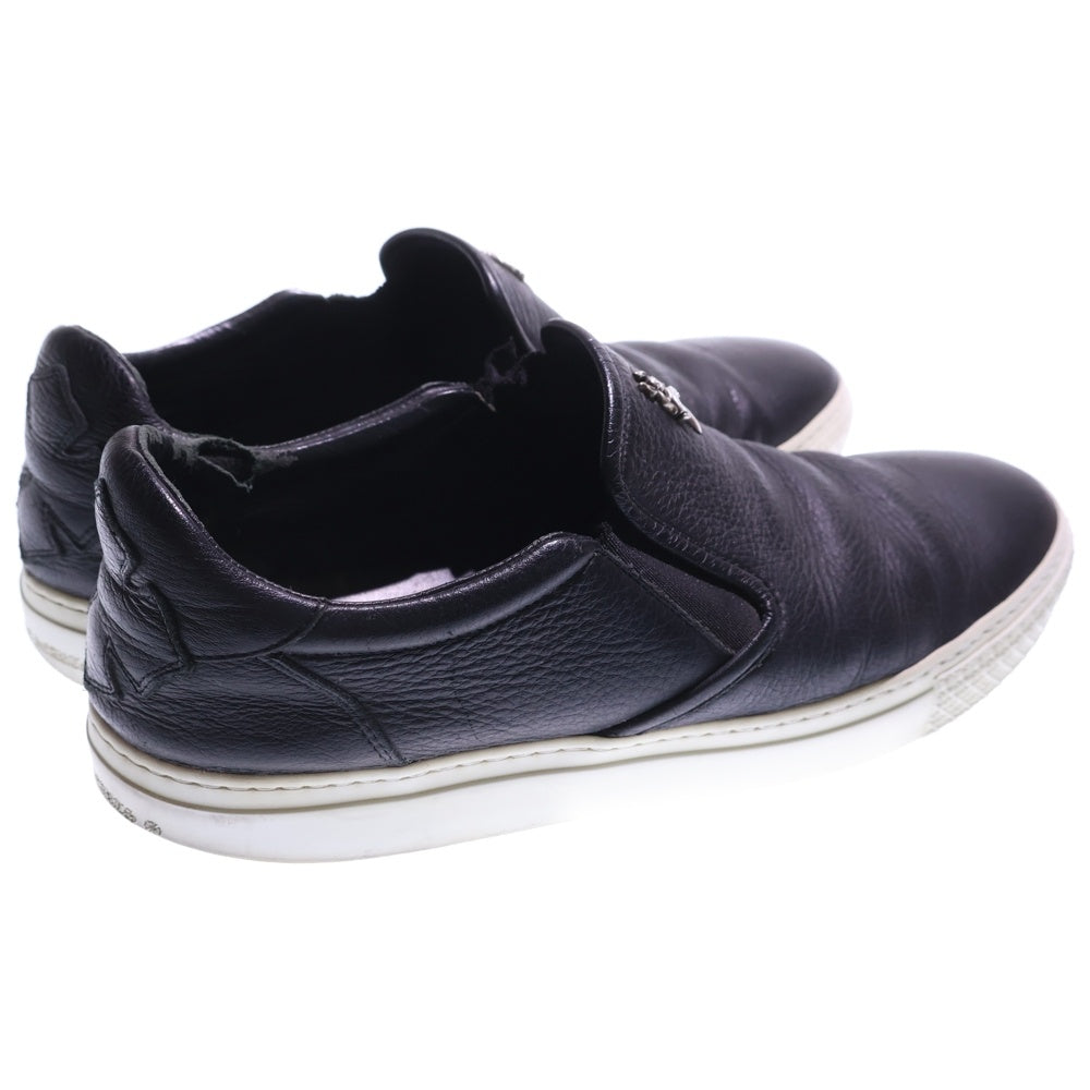 CHROME HEARTS(クロムハーツ) CH SLIP ON CHプラスレザーパッチ ダガー レザースリッポン ローカットスニーカー ブラック