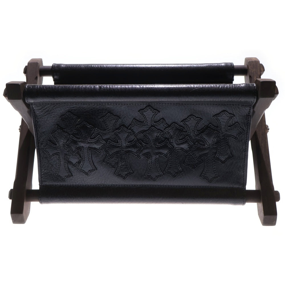 CHROME HEARTS(クロムハーツ) REMOTE CONTROLLER RACK リモコンラック セメタリークロスパッチ エボニーレッグ レザーリモコンラック ブラック/ブラウン■