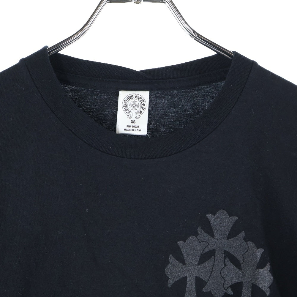 CHROME HEARTS(クロムハーツ) CH T-SHIRT トリプルクロス両面プリント スクロールラベルロゴ クルーネック コットン 長袖Tシャツ カットソー ブラック