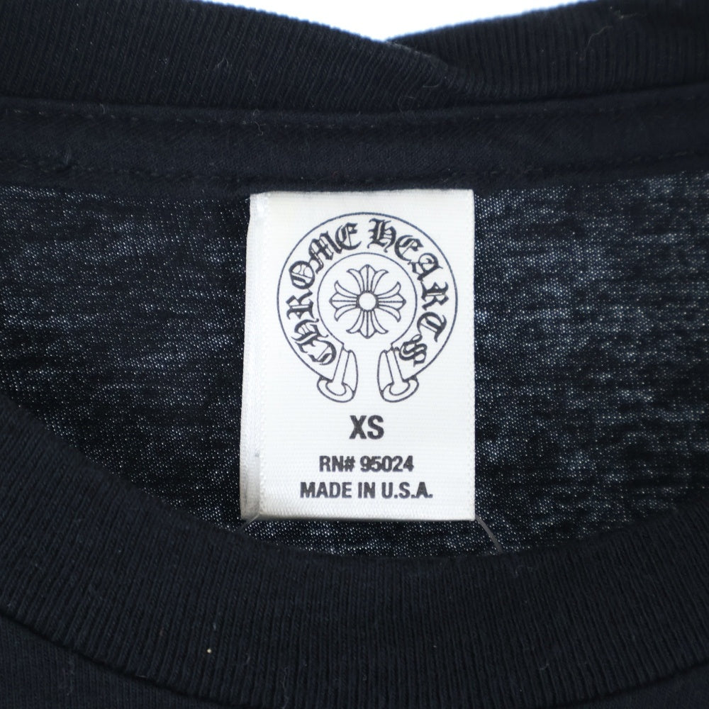CHROME HEARTS(クロムハーツ) CH T-SHIRT トリプルクロス両面プリント スクロールラベルロゴ クルーネック コットン 長袖Tシャツ カットソー ブラック