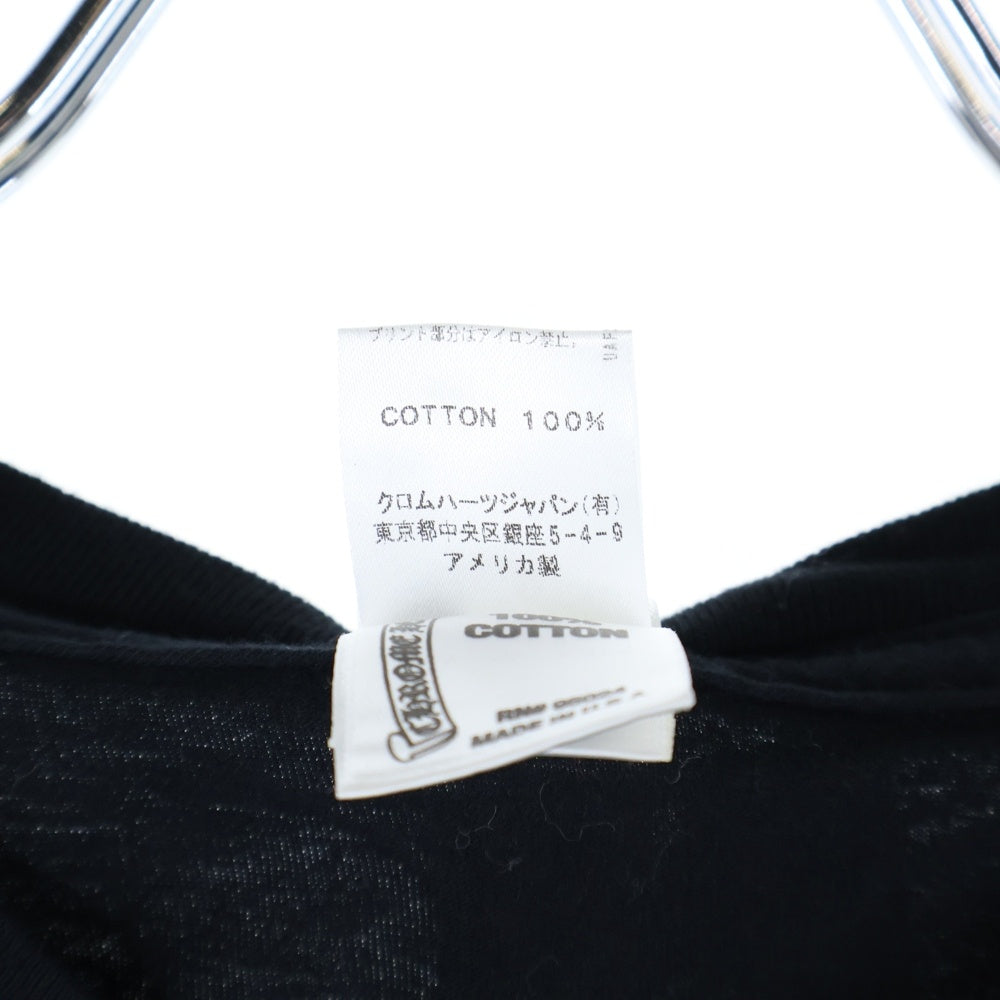 CHROME HEARTS(クロムハーツ) CH T-SHIRT トリプルクロス両面プリント スクロールラベルロゴ クルーネック コットン 長袖Tシャツ カットソー ブラック