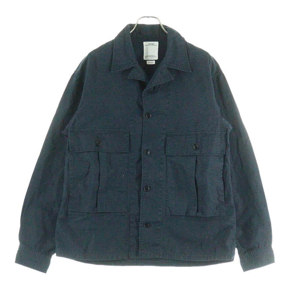 VISVIM(ヴィスヴィム) 20SS DOMAINE SHIRT L/S ドメーヌ ラペルカラー ロングスリーブ ミリタリー 長袖 シャツ ネイビー 0120105011013