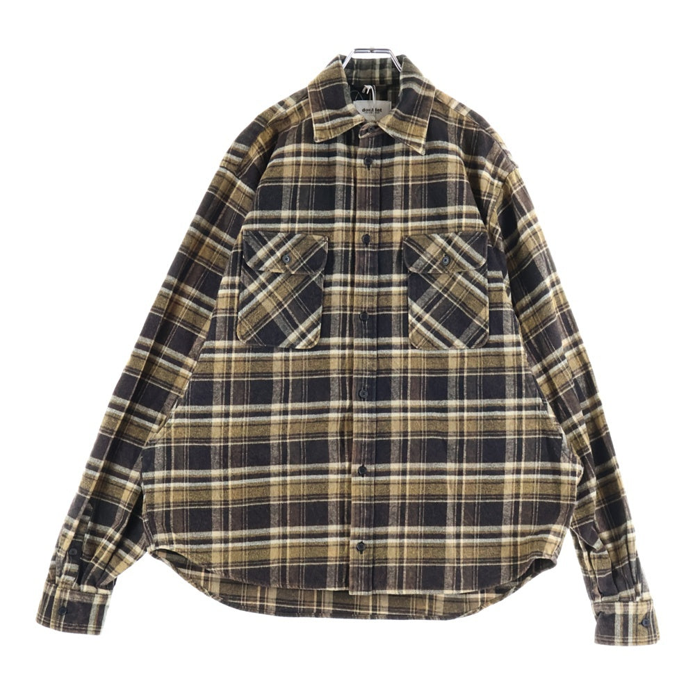 doublet(ダブレット) 25AW FADE CHECK SHIRT フェード チェック 長袖 シャツ ブラウン 25AW31SH161