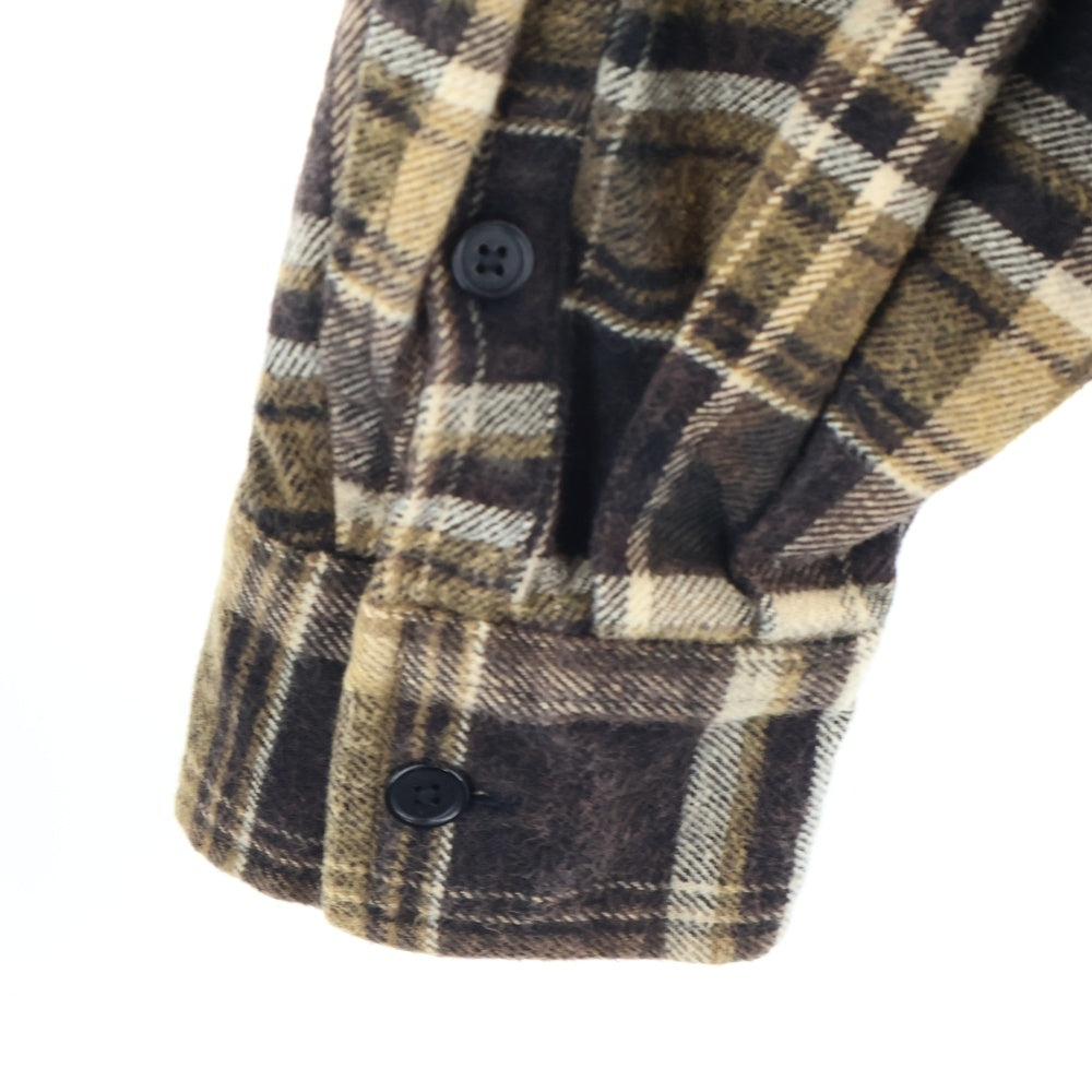 doublet(ダブレット) 25AW FADE CHECK SHIRT フェード チェック 長袖 シャツ ブラウン 25AW31SH161