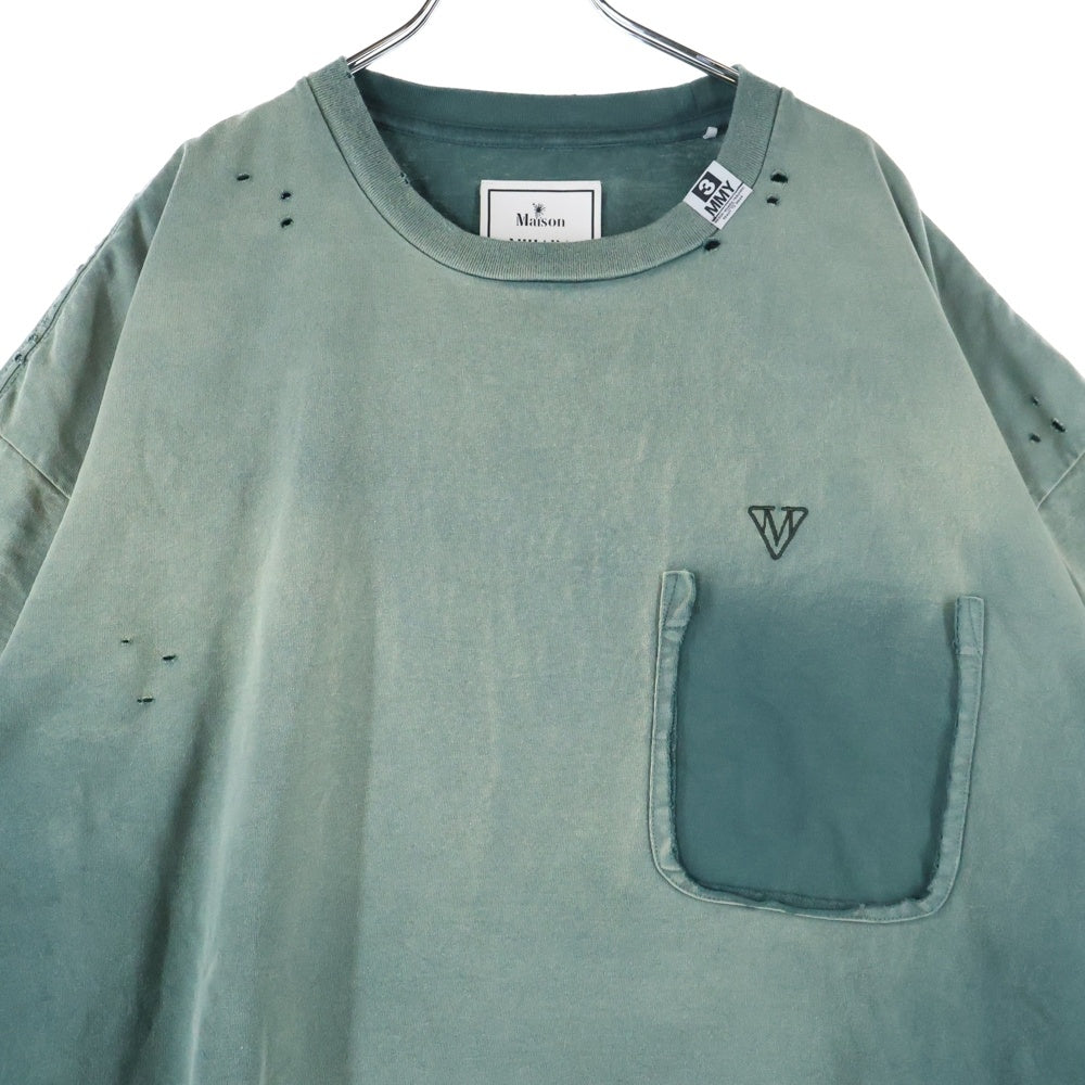 MAISON MIHARAYASUHIRO(メゾンミハラヤスヒロ) 25AW SUN FADED TEE サン フェード 半袖 カットソー グリーン A15TS621
