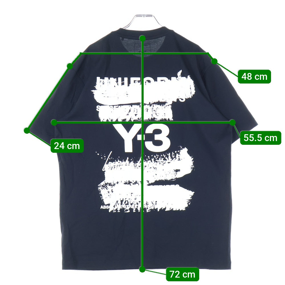 Y-3(ワイスリー) GRAPHIC SHORT SLEEVE TEE グラフィック ショート スリーブ クルーネック半袖Tシャツ カットソー ブラック JN4879