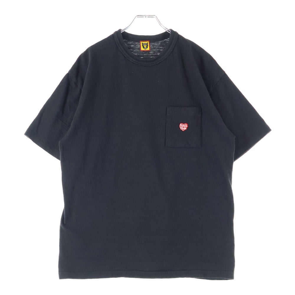 HUMAN MADE(ヒューマンメイド) ハートロゴ クルーネック半袖ポケットTシャツ カットソー ブラック