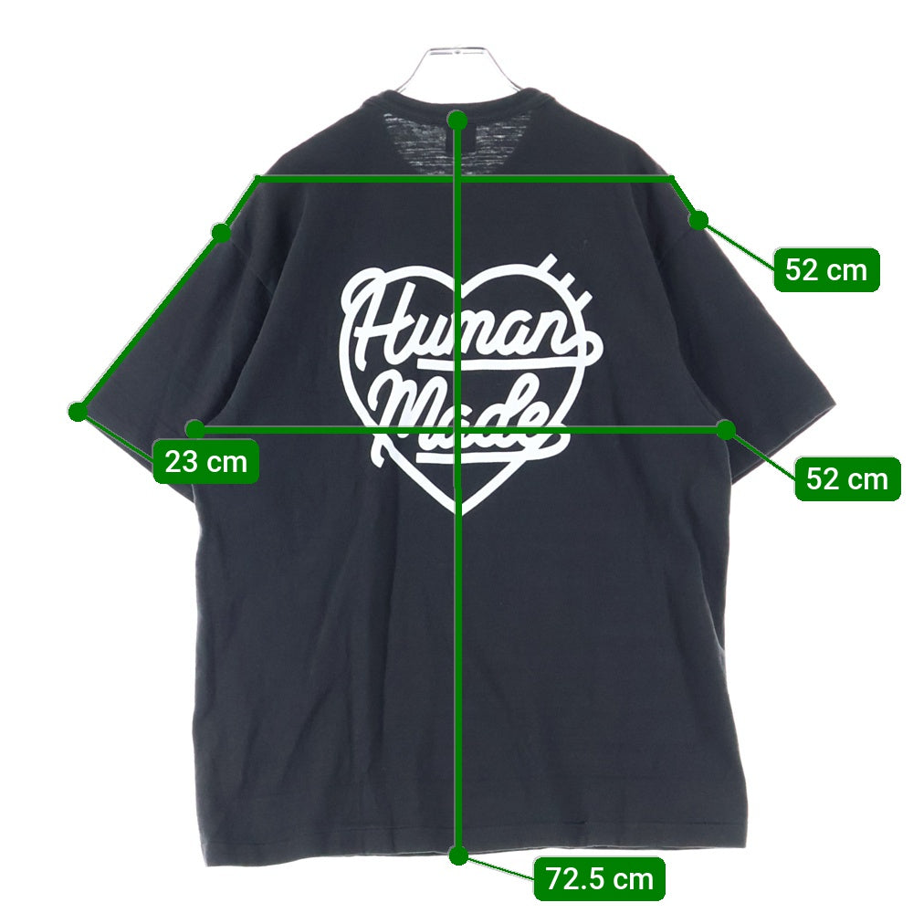 HUMAN MADE(ヒューマンメイド) ハートロゴ クルーネック半袖ポケットTシャツ カットソー ブラック