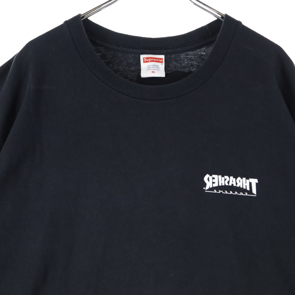 SUPREME(シュプリーム) 24AW ×THRASHER Cross Tee スラッシャー クロス クルーネック半袖Tシャツ カットソー ブラック