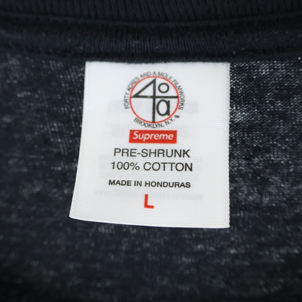 SUPREME(シュプリーム) 25SS 40 Acres Malcolm X Tee 40エーカー マルコム エックス クルーネック半袖Tシャツ カットソー ブラック