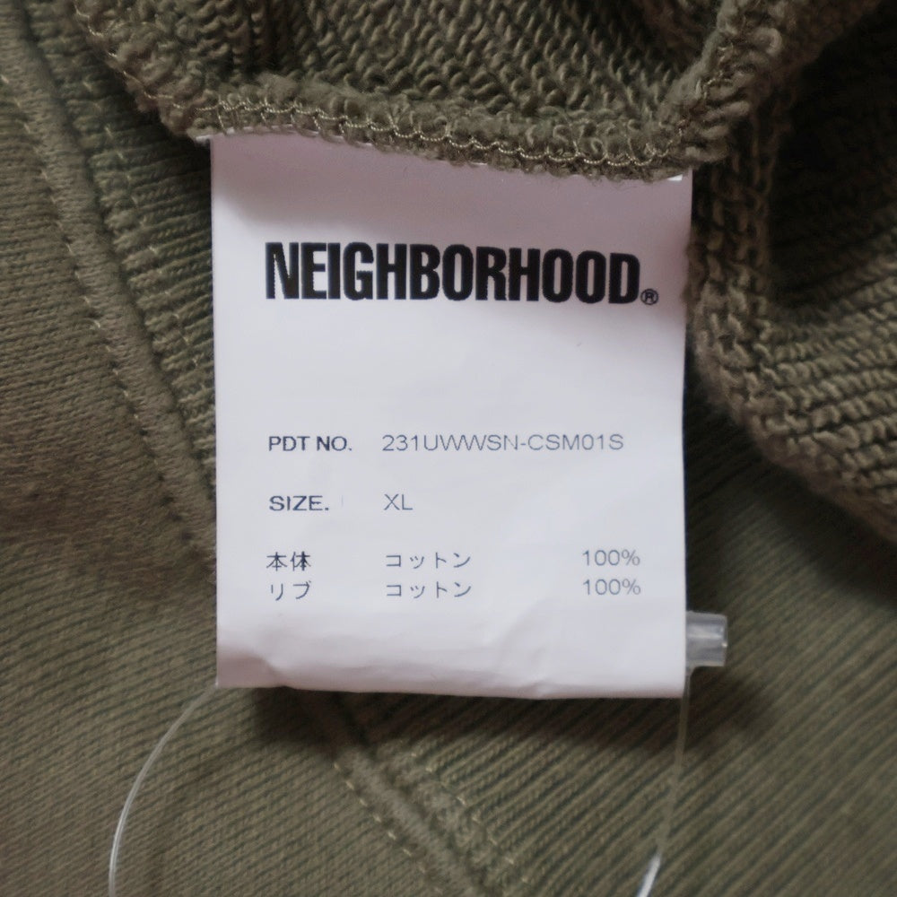 NEIGHBORHOOD(ネイバーフッド) 23SS ×WIND AND SEA SWEATSHIRT LS ウィンダンシー クルーネックスウェットトレーナー ロングスリーブ カーキ 231UWWSN-CSM01S