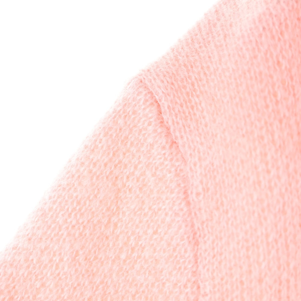 GOLF WANG(ゴルフワン) ロゴ刺繍 モヘア混 Vネック ニット セーター ピンク