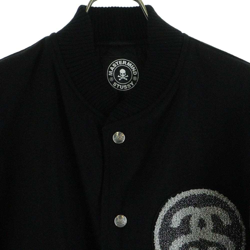 STUSSY(ステューシー) 13AW ×MASTERMIND JAPAN VARSITY JACKET マスターマインド ジャパン バーシティ ジャケット ブラック SMD2-BL01-10-1