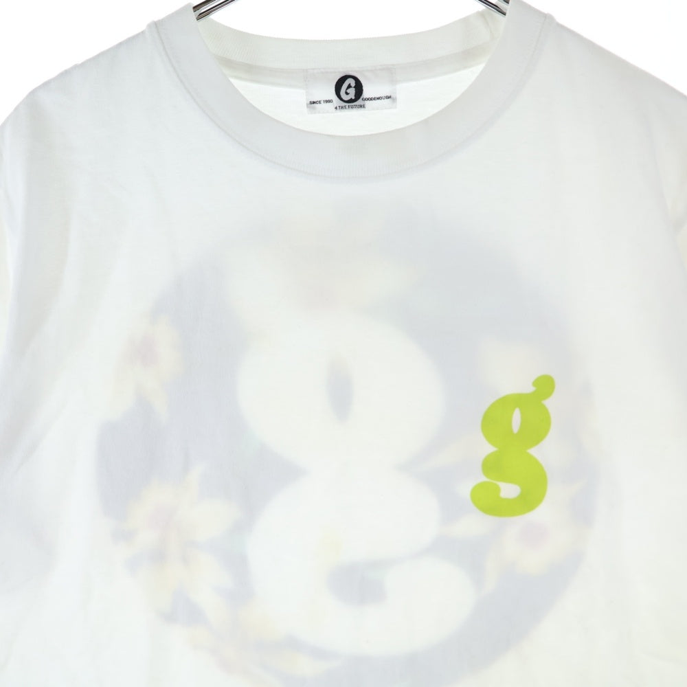 GOODENOUGH(グッドイナフ) 16SS G FLOWER TEE ロゴデザイン 両面プリント クルーネック カットソー 半袖Tシャツ ホワイト