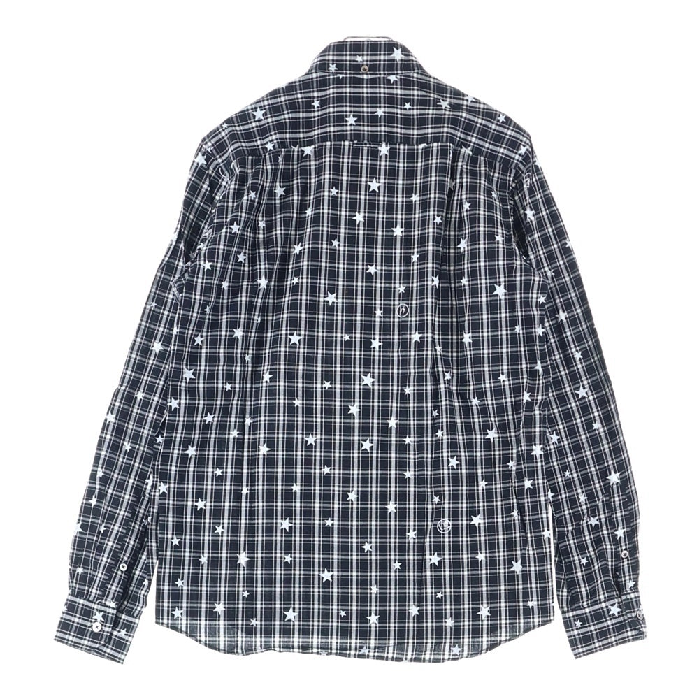 UNIFORM EXPERIMENT(ユニフォームエクスペリメント) 15AW STAR PRINT B.D SHIRT スターモチーフデザイン 長袖シャツ ブラック UE-156077