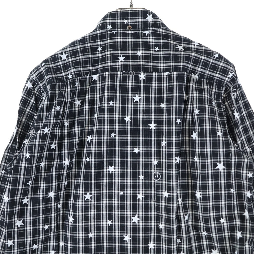 UNIFORM EXPERIMENT(ユニフォームエクスペリメント) 15AW STAR PRINT B.D SHIRT スターモチーフデザイン 長袖シャツ ブラック UE-156077