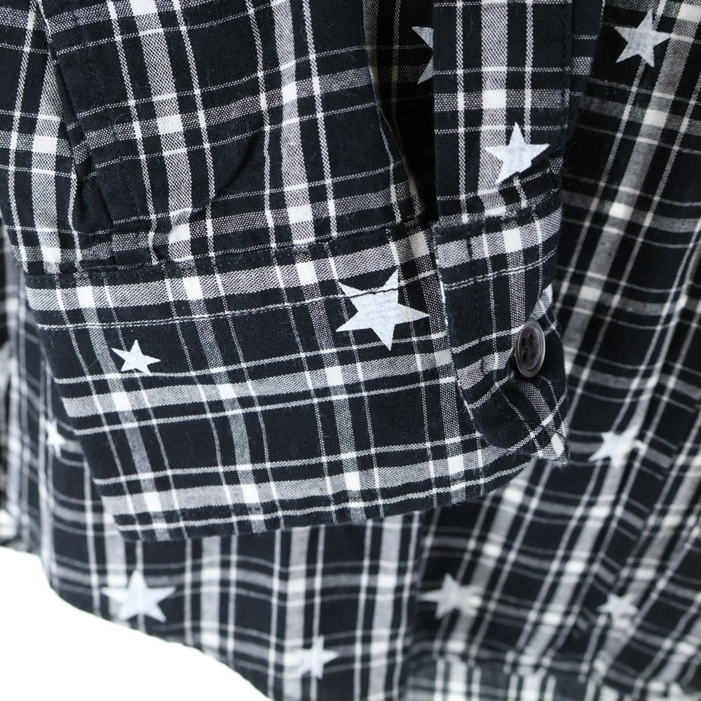 UNIFORM EXPERIMENT(ユニフォームエクスペリメント) 15AW STAR PRINT B.D SHIRT スターモチーフデザイン 長袖シャツ ブラック UE-156077