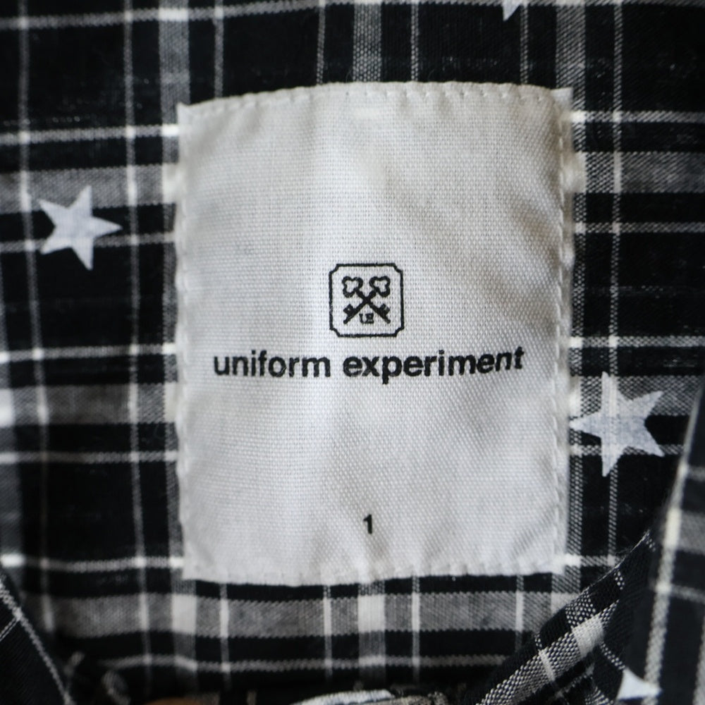 UNIFORM EXPERIMENT(ユニフォームエクスペリメント) 15AW STAR PRINT B.D SHIRT スターモチーフデザイン 長袖シャツ ブラック UE-156077