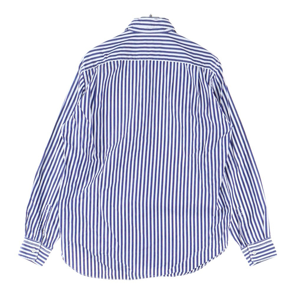 COMME des GARCONS HOMME PLUS(コムデギャルソンオムプリュス) 07SS 6B 胸ポケット エンブロイダリーデザイン 長袖シャツ ホワイト/ブルー HS-B043