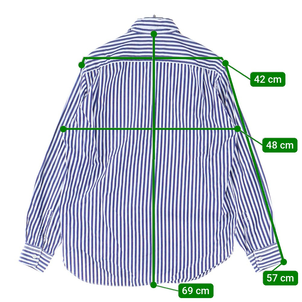 COMME des GARCONS HOMME PLUS(コムデギャルソンオムプリュス) 07SS 6B 胸ポケット エンブロイダリーデザイン 長袖シャツ ホワイト/ブルー HS-B043