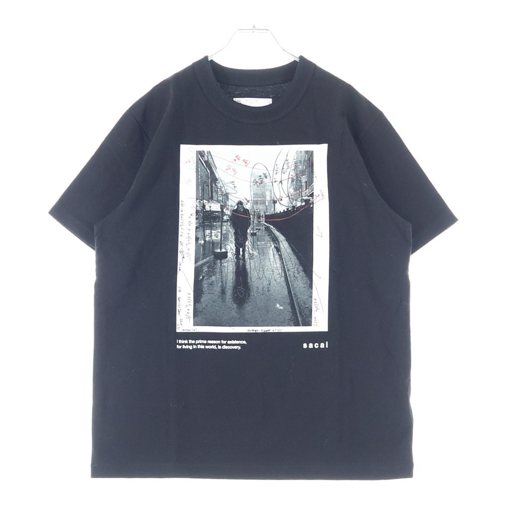 Sacai(サカイ) 25SS JAMES DEAN PHOTO T-SHIRT ジェームズ ディーン フォトグラフィック クルーネック カットソー 半袖Tシャツ ブラック 25-0919S