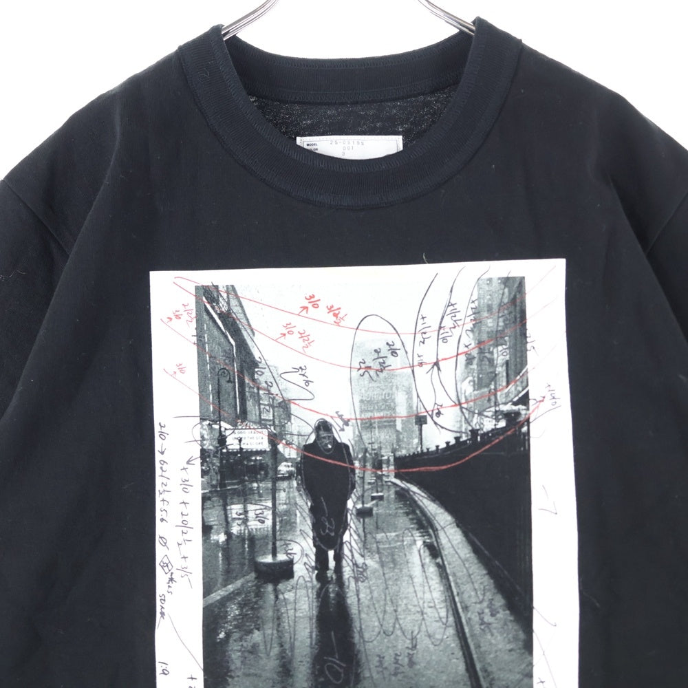 Sacai(サカイ) 25SS JAMES DEAN PHOTO T-SHIRT ジェームズ ディーン フォトグラフィック クルーネック カットソー 半袖Tシャツ ブラック 25-0919S