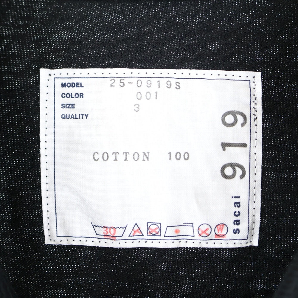 Sacai(サカイ) 25SS JAMES DEAN PHOTO T-SHIRT ジェームズ ディーン フォトグラフィック クルーネック カットソー 半袖Tシャツ ブラック 25-0919S