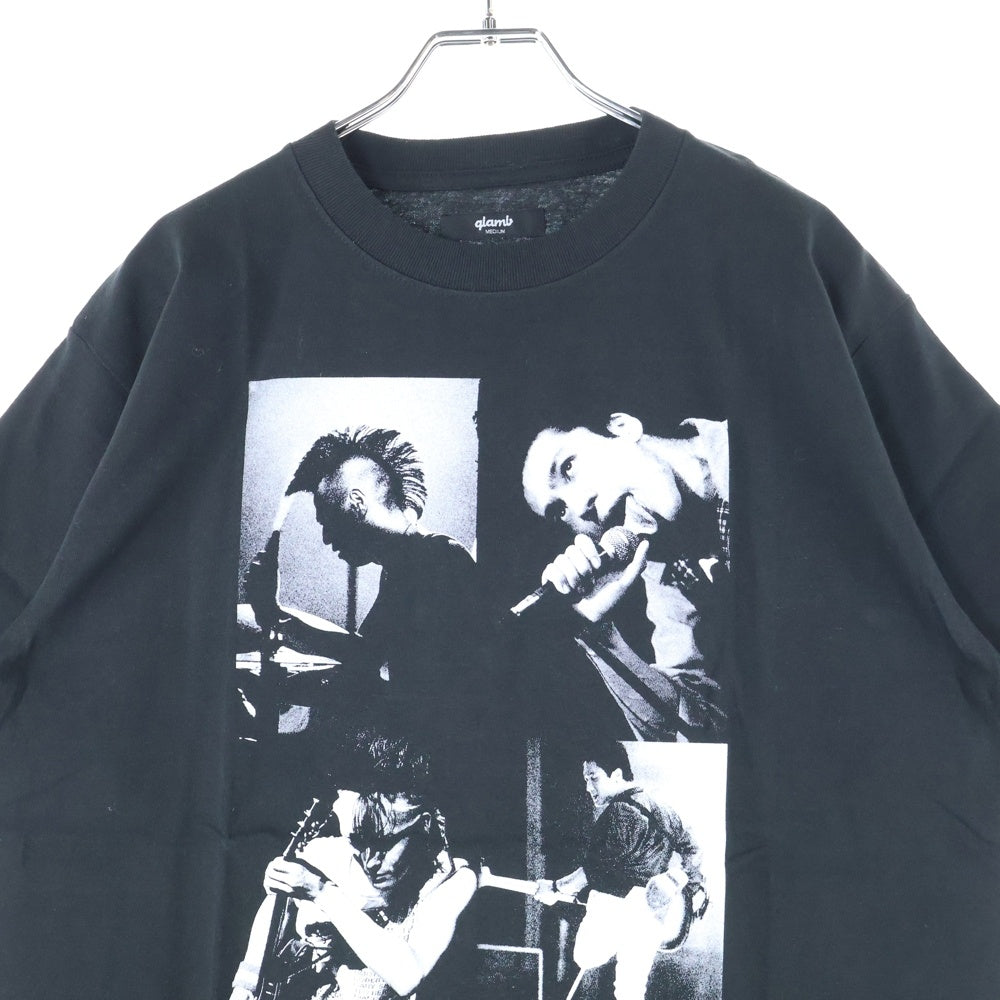 glamb(グラム) THE BLUE HEARTS COLLAGE ザ ブルーハーツ フォトデザイン クルーネック カットソー 半袖Tシャツ ブラック