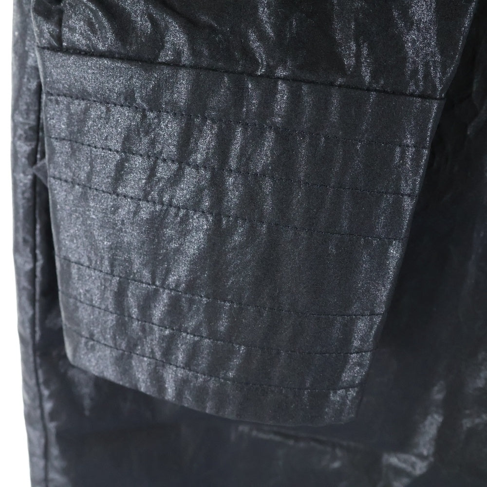 AMERI(アメリ) LONG COLLAR CALENDERING SHIRT ロングカラー カレンダリング 長袖シャツ ブラック レディース 02320461130