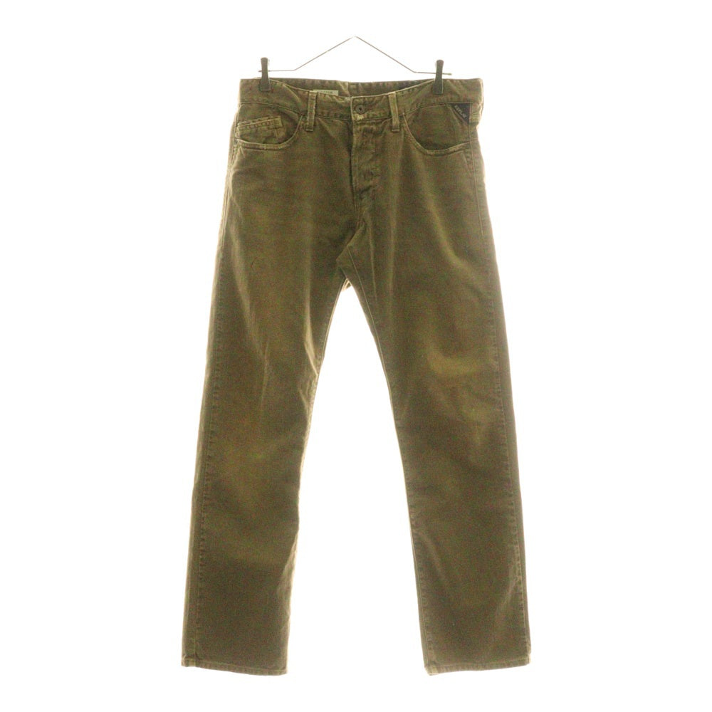 REPLAY(リプレイ) チュニジア製 コットン ボタンフライ ストレートパンツ ブラウン 983.000.8039882