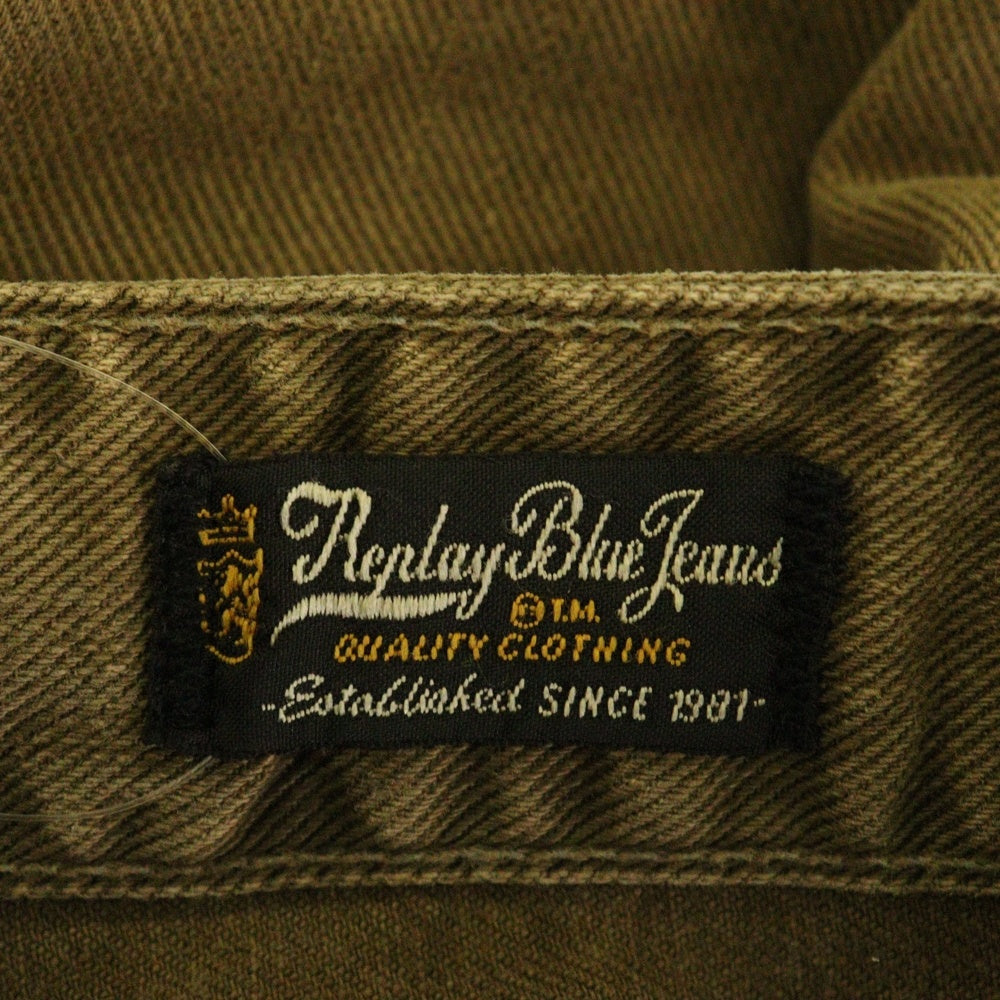 REPLAY(リプレイ) チュニジア製 コットン ボタンフライ ストレートパンツ ブラウン 983.000.8039882