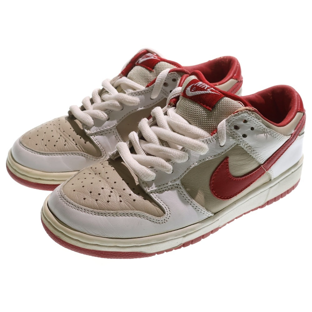 NIKE(ナイキ) 【観賞用 2002年製】 WMNS DUNK LOW Light Stone Varsity Red ウィメンズ ダンク ローカットスニーカー レディース ホワイト/レッド US7.5/24.5cm 302517-161