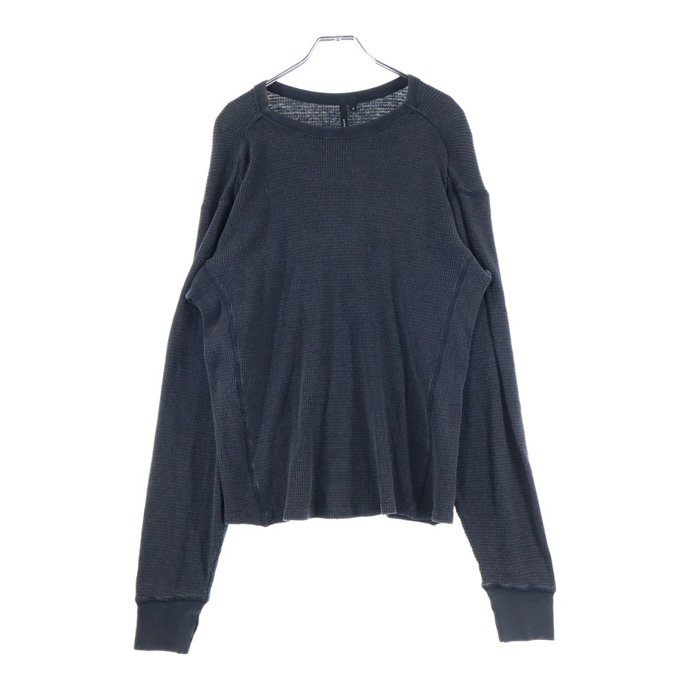 entire studios(エンタイア スタジオ) THERMAL LONG SLEEVE オーガニックコットン サーマル 長袖Tシャツ カットソー ブラック ES2260