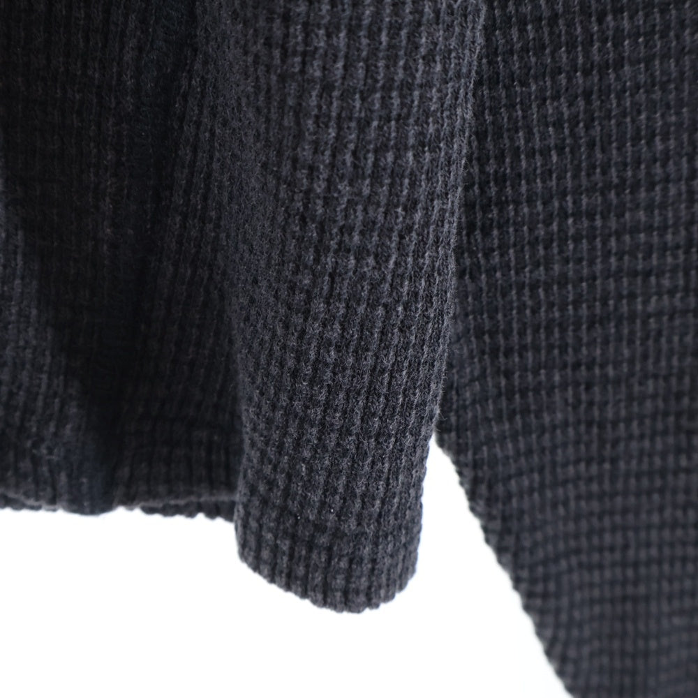 entire studios(エンタイア スタジオ) THERMAL LONG SLEEVE オーガニックコットン サーマル 長袖Tシャツ カットソー ブラック ES2260