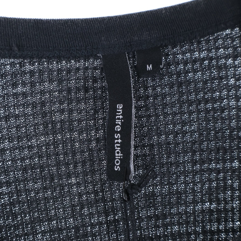 entire studios(エンタイア スタジオ) THERMAL LONG SLEEVE オーガニックコットン サーマル 長袖Tシャツ カットソー ブラック ES2260