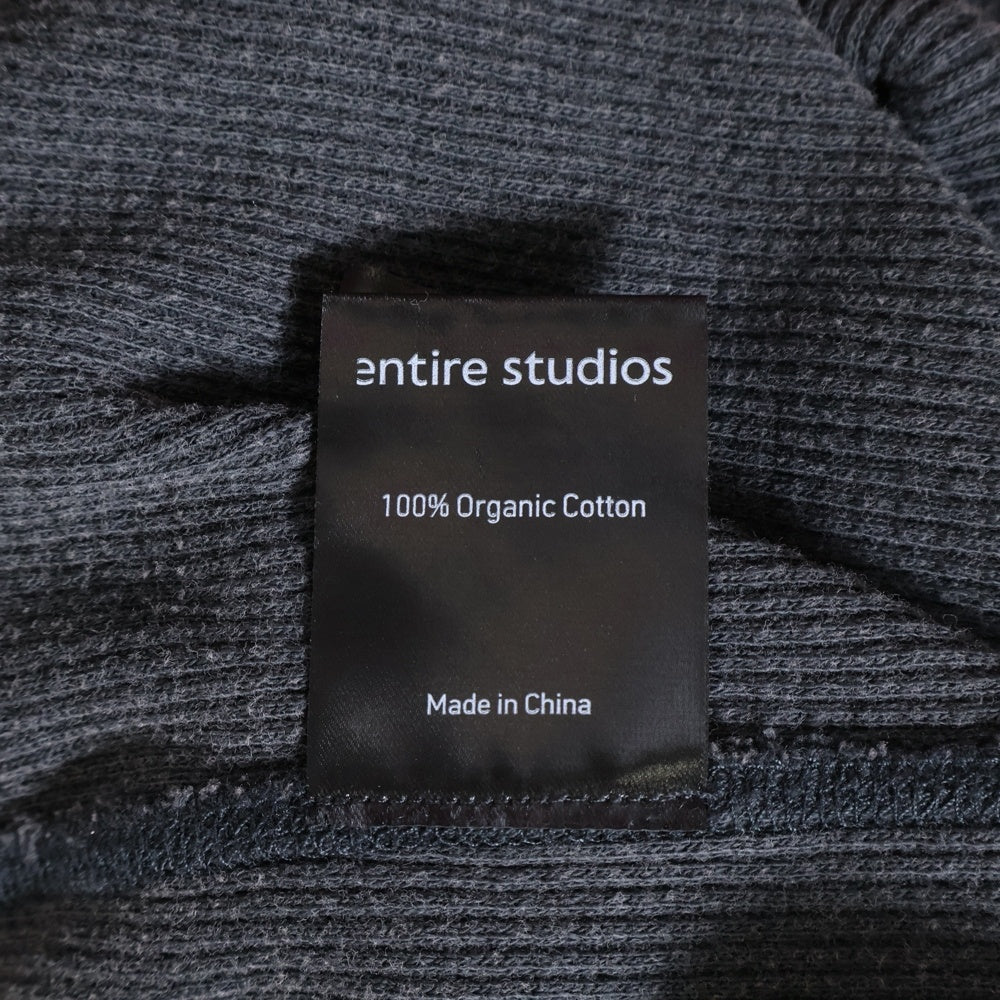 entire studios(エンタイア スタジオ) THERMAL LONG SLEEVE オーガニックコットン サーマル 長袖Tシャツ カットソー ブラック ES2260