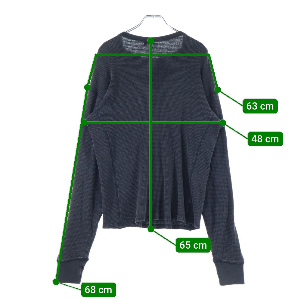 entire studios(エンタイア スタジオ) THERMAL LONG SLEEVE オーガニックコットン サーマル 長袖Tシャツ カットソー ブラック ES2260