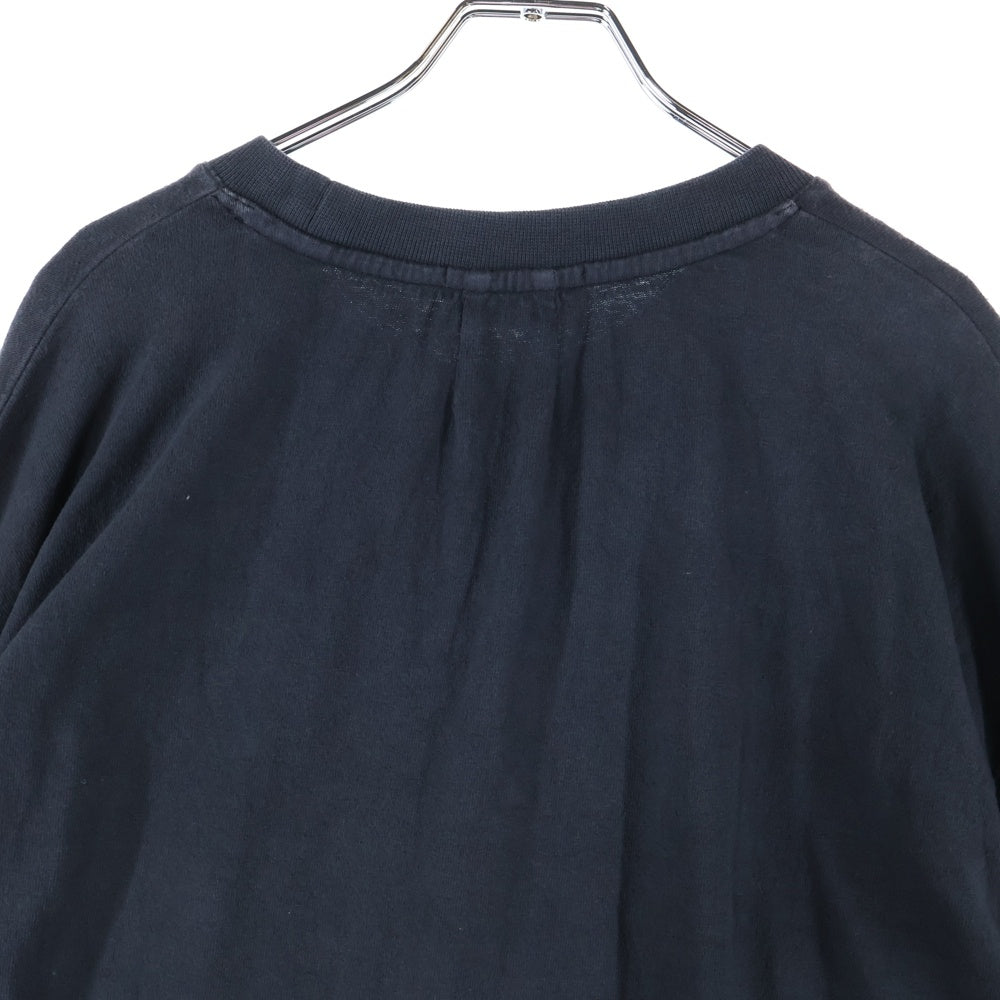 ASKYURSELF(アスクユアセルフ) SCRIBT LS ネックアームプリント オーバーサイズ 長袖Tシャツ カットソー ブラック