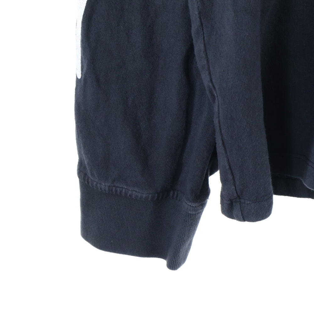 ASKYURSELF(アスクユアセルフ) SCRIBT LS ネックアームプリント オーバーサイズ 長袖Tシャツ カットソー ブラック