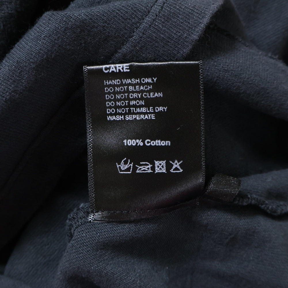 ASKYURSELF(アスクユアセルフ) SCRIBT LS ネックアームプリント オーバーサイズ 長袖Tシャツ カットソー ブラック