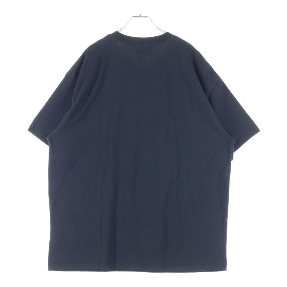 ASKYURSELF(アスクユアセルフ) ロゴプリント オーバーサイズ クルーネック コットン 半袖Tシャツ カットソー ブラック