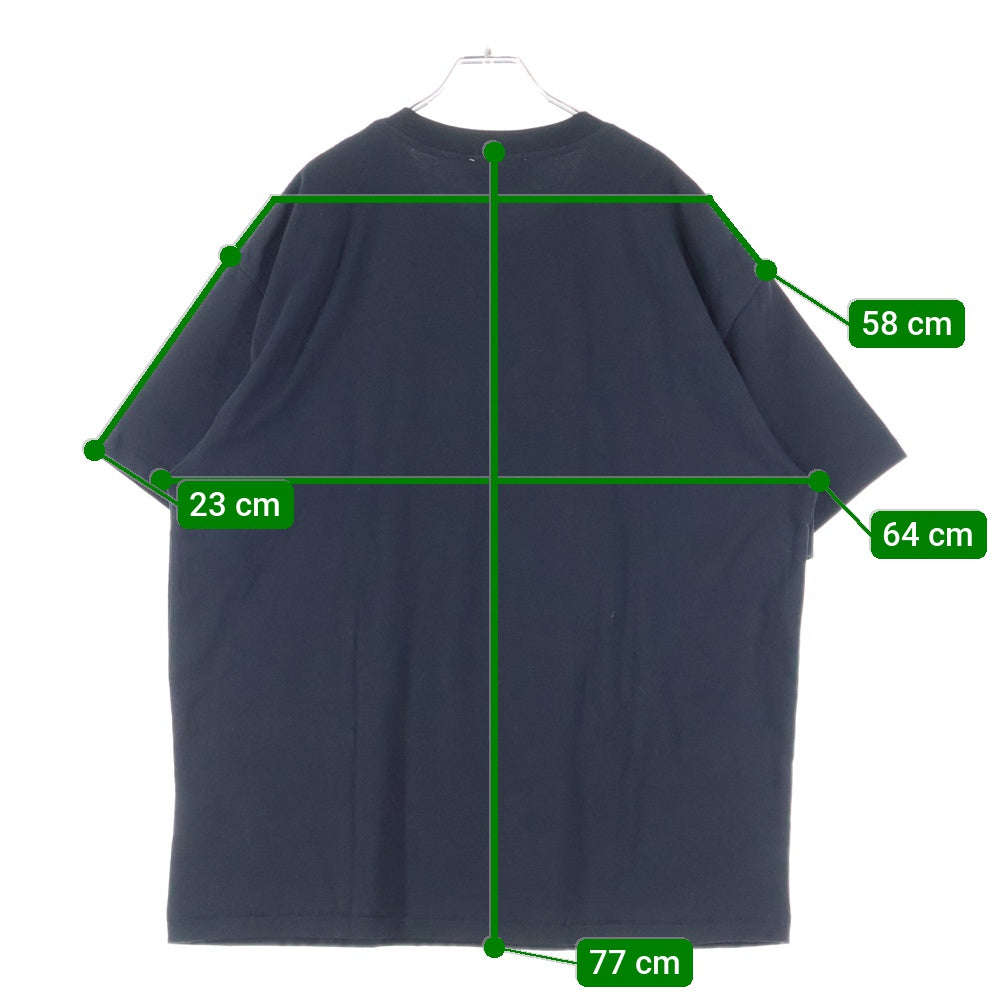 ASKYURSELF(アスクユアセルフ) ロゴプリント オーバーサイズ クルーネック コットン 半袖Tシャツ カットソー ブラック