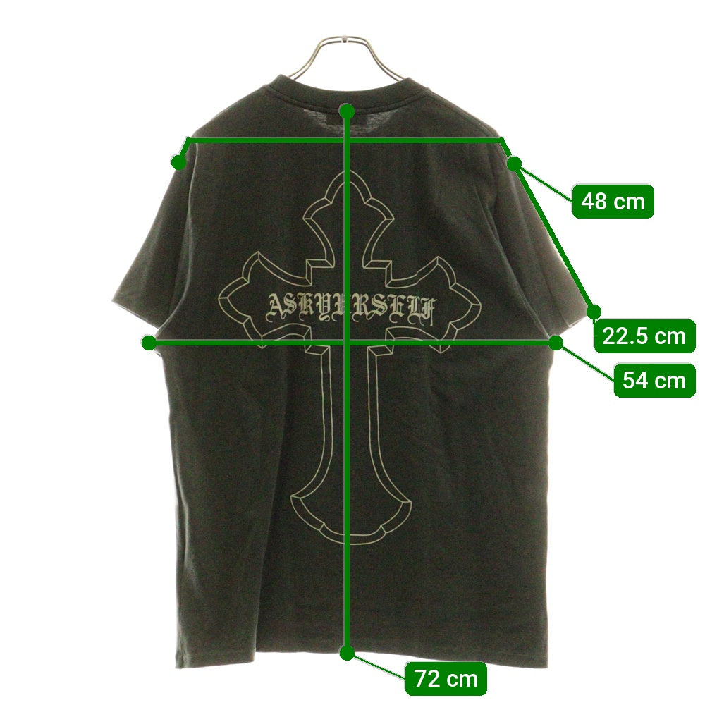 ASKYURSELF(アスクユアセルフ) LEGENDS T フォトプリント クルーネック コットン 半袖Tシャツ グレー