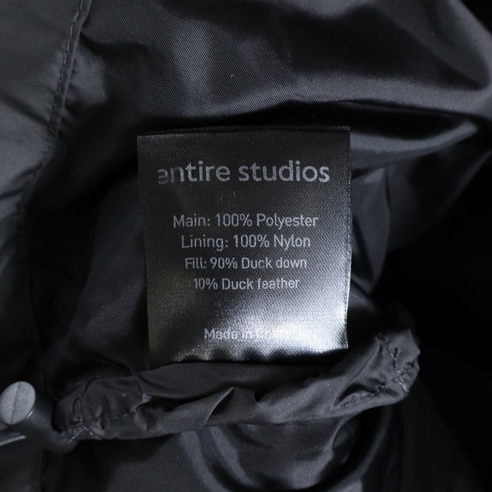 entire studios(エンタイア スタジオ) MML VEST ジップアップ ダウンベスト ブラック ES2400